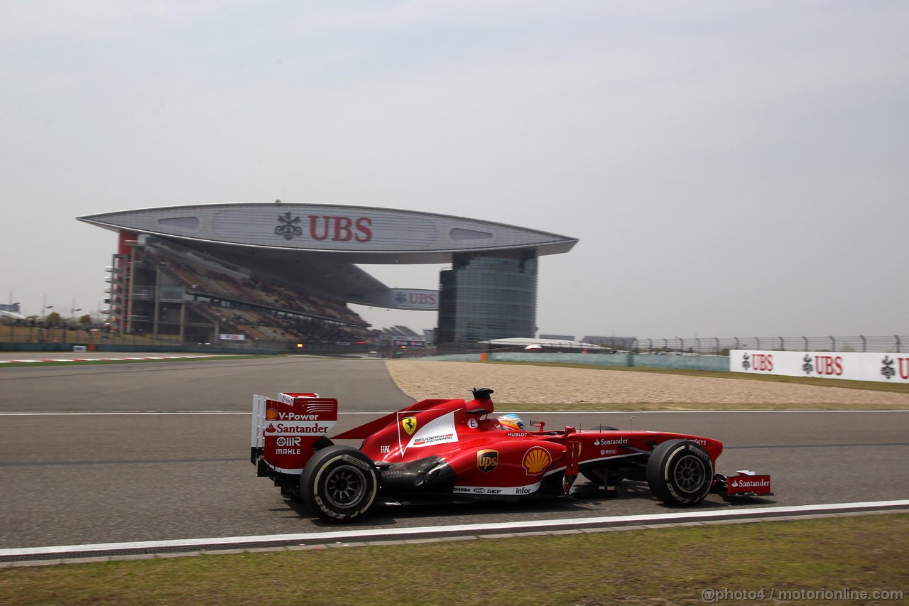 GP CINA, 12.04.2013- Prove Libere 1, Fernando Alonso (ESP) Ferrari F138 