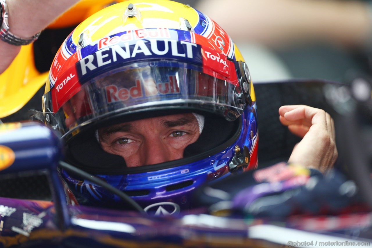 GP CINA, 12.04.2013- Prove Libere 1, Mark Webber (AUS) Red Bull Racing RB9 