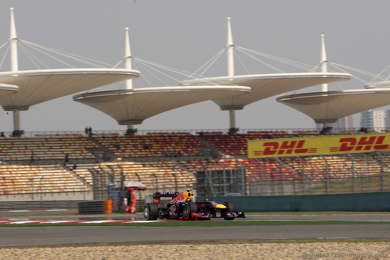 GP CINA, 12.04.2013- Prove Libere 2, Mark Webber (AUS) Red Bull Racing RB9 