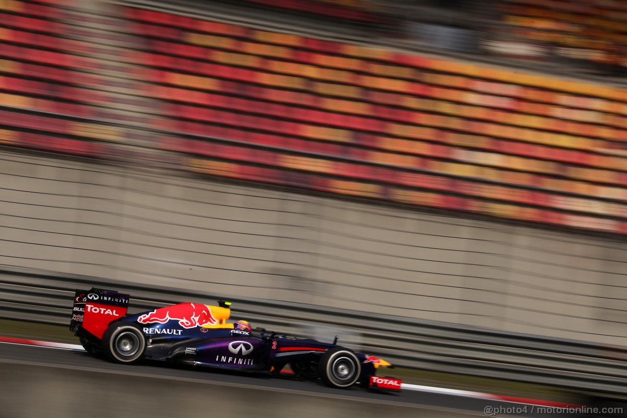 GP CINA, 12.04.2013- Prove Libere 2, Mark Webber (AUS) Red Bull Racing RB9 
