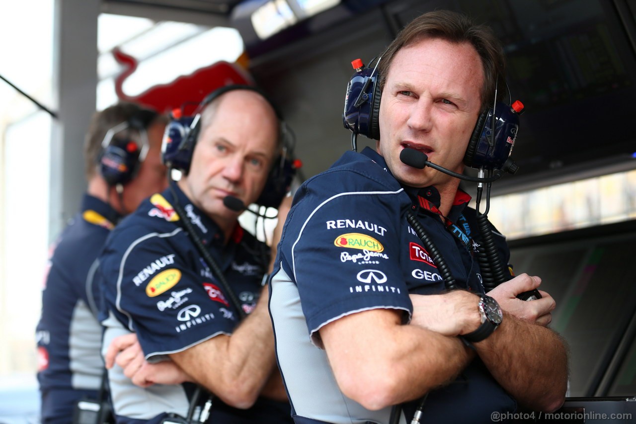 GP CINA, 12.04.2013- Prove Libere 2, Adrian Newey (GBR), Red Bull Racing , Technical Operations Director e Christian Horner (GBR), Red Bull Racing, Sporting Director 