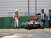GP CINA, 12.04.2013- Free Practice 1, Crash, Sergio Perez (MEX) McLaren MP4-28 