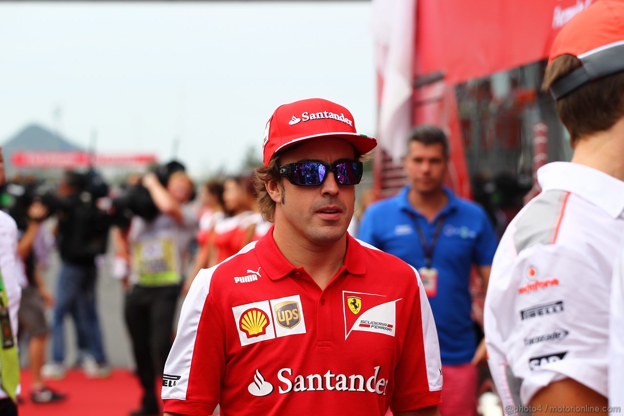 GP COREA, 06.10.2013- Driver parade,Fernando Alonso (ESP) Ferrari F138