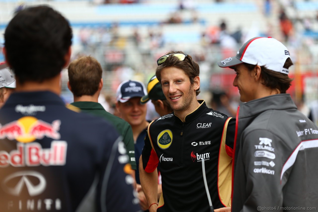 GP COREA, 06.10.2013- Driver parade, Romain Grosjean (FRA) Lotus F1 Team E213