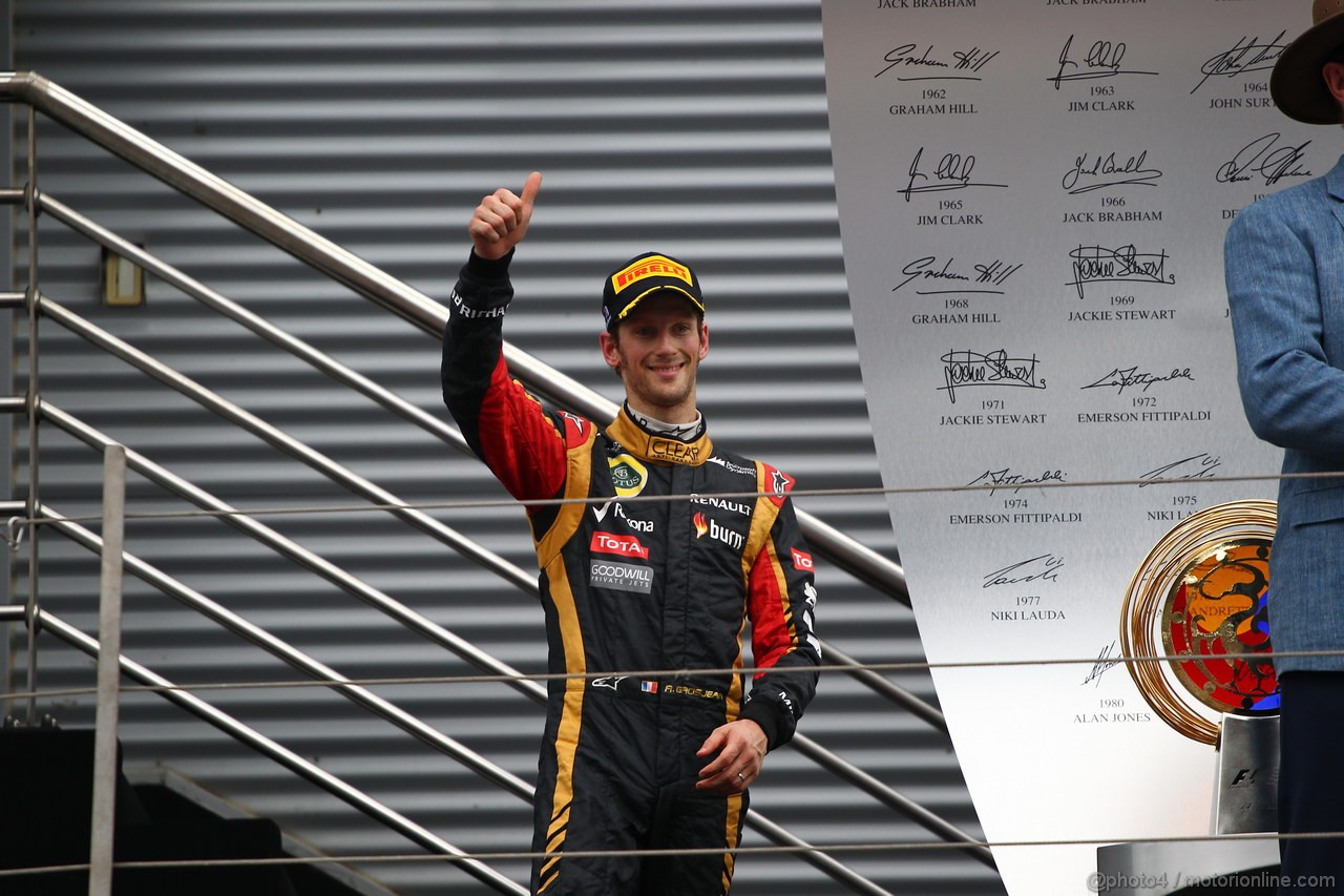 GP COREA, 06.10.2013- The Podium,  3rd Romain Grosjean (FRA) Lotus F1 Team E213