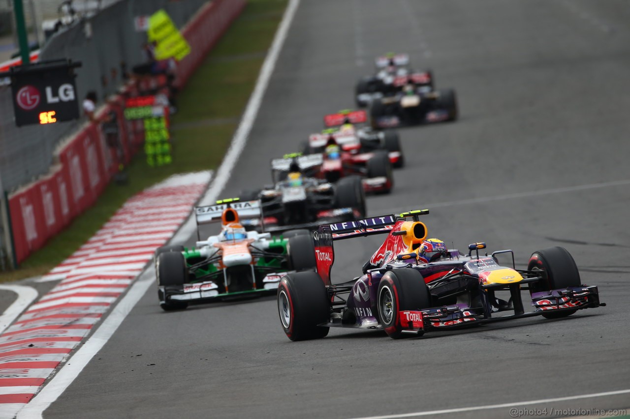 GP COREA, 06.10.2013- Gara, Mark Webber (AUS) Red Bull Racing RB9