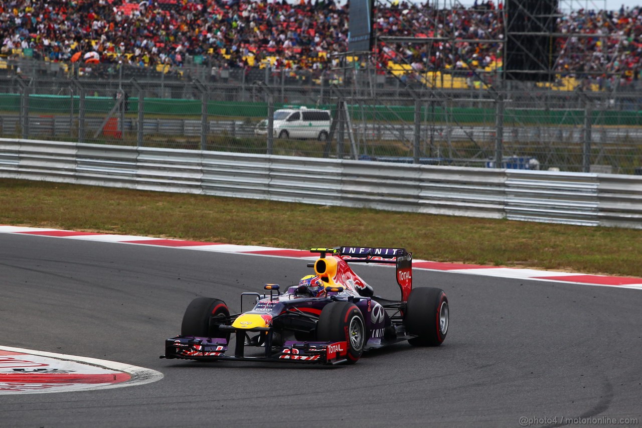 GP COREA, 06.10.2013- Gara, Mark Webber (AUS) Red Bull Racing RB9