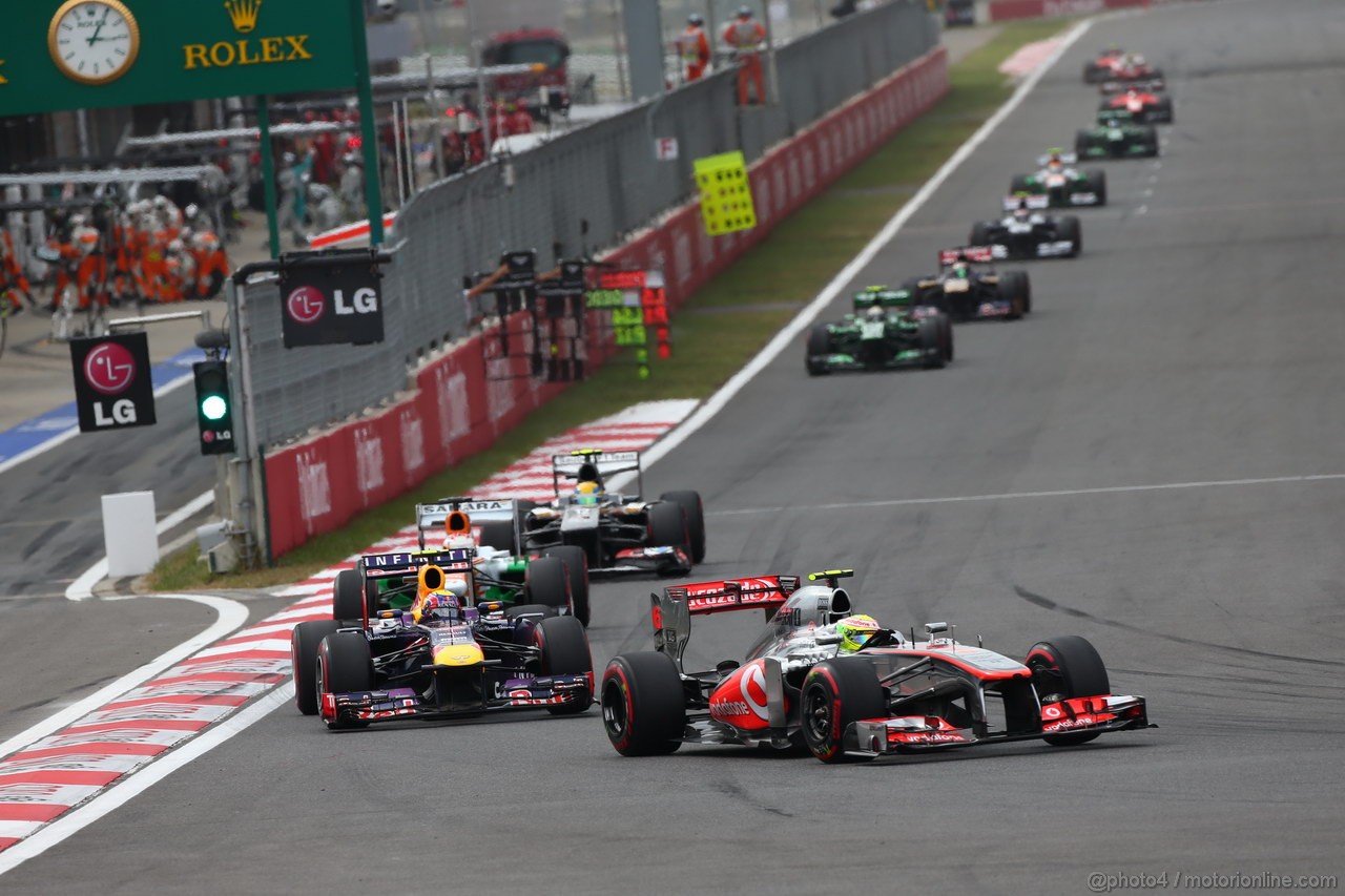 GP COREA, 06.10.2013- Gara, Sergio Perez (MEX) McLaren MP4-28