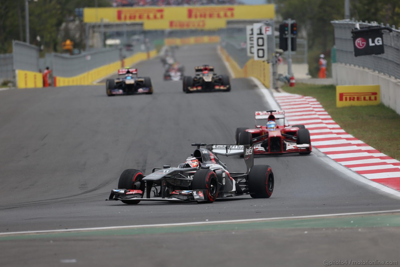 GP COREA, 06.10.2013- Gara, Nico Hulkenberg (GER) Sauber F1 Team C32