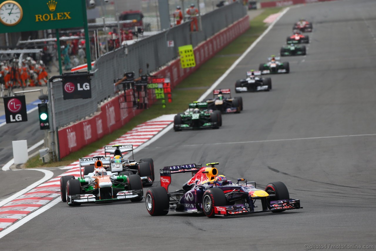 GP COREA, 06.10.2013- Gara, Mark Webber (AUS) Red Bull Racing RB9