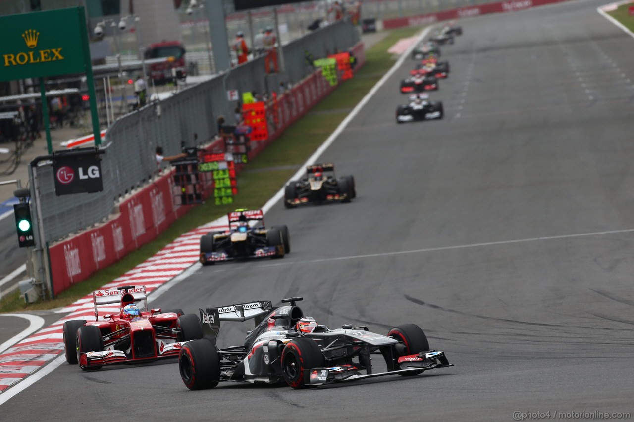 GP COREA, 06.10.2013- Gara, Nico Hulkenberg (GER) Sauber F1 Team C32