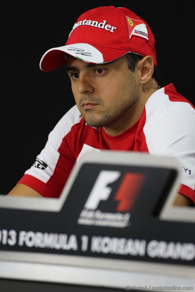 GP COREA, 03.10.2013- Giovedi' Press Conference, Felipe Massa (BRA) Ferrari F138 