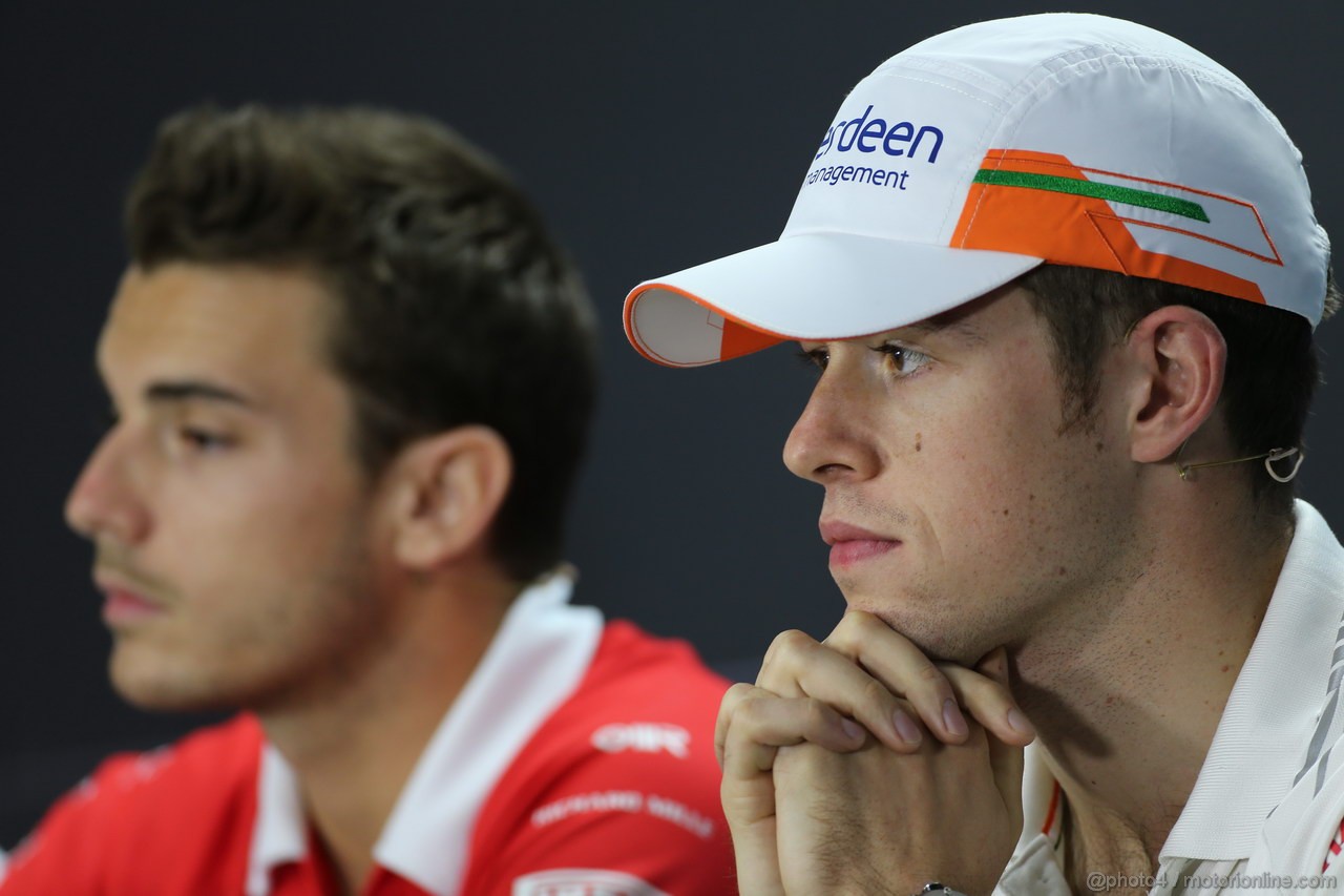 GP COREA, 03.10.2013- Giovedi' Press Conference, Paul di Resta (GBR) Sahara Force India F1 Team VJM06 ans Jules Bianchi (FRA) Marussia F1 Team MR02