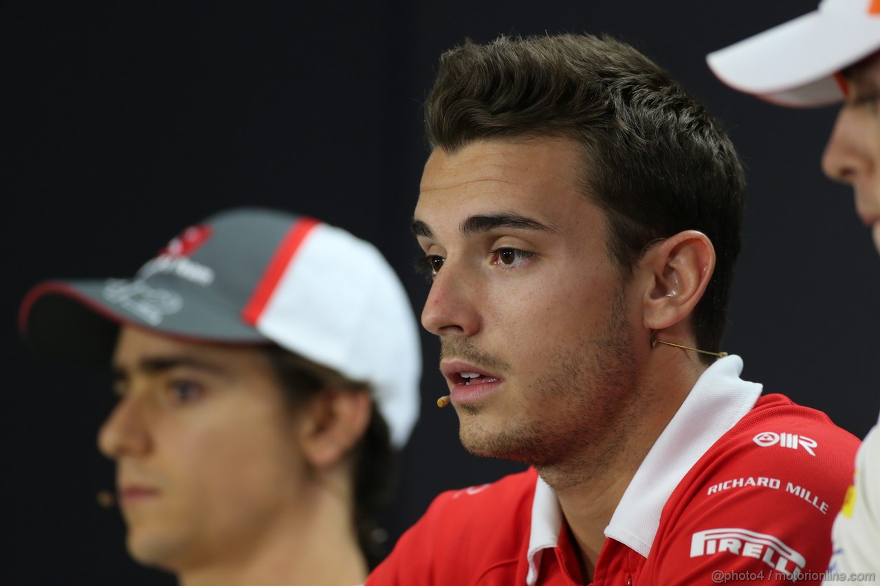 GP COREA, 03.10.2013- Giovedi' Press Conference, Jules Bianchi (FRA) Marussia F1 Team MR02 e Esteban Gutierrez (MEX), Sauber F1 Team C32