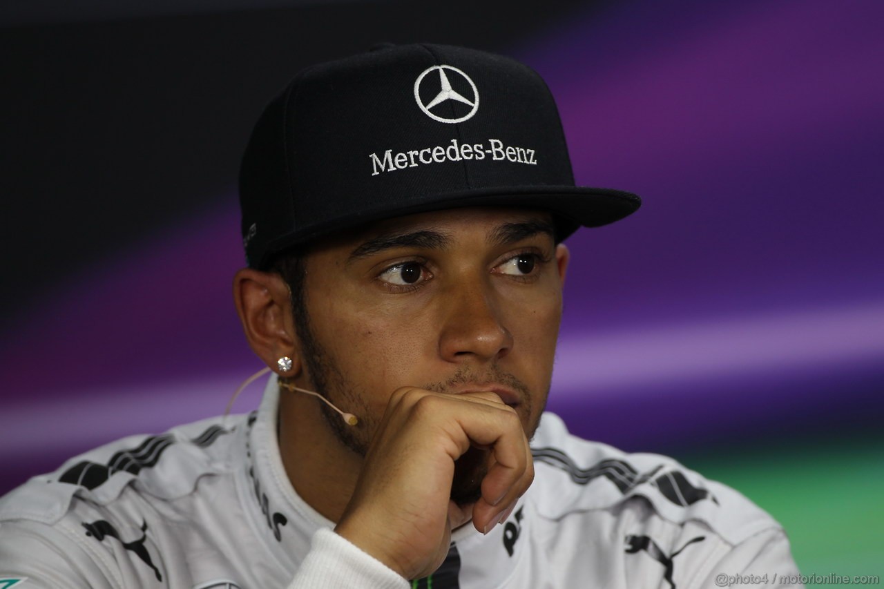 GP COREA, 05.10.2013- After Qualifiche Press Conference, Lewis Hamilton (GBR) Mercedes AMG F1 W04 