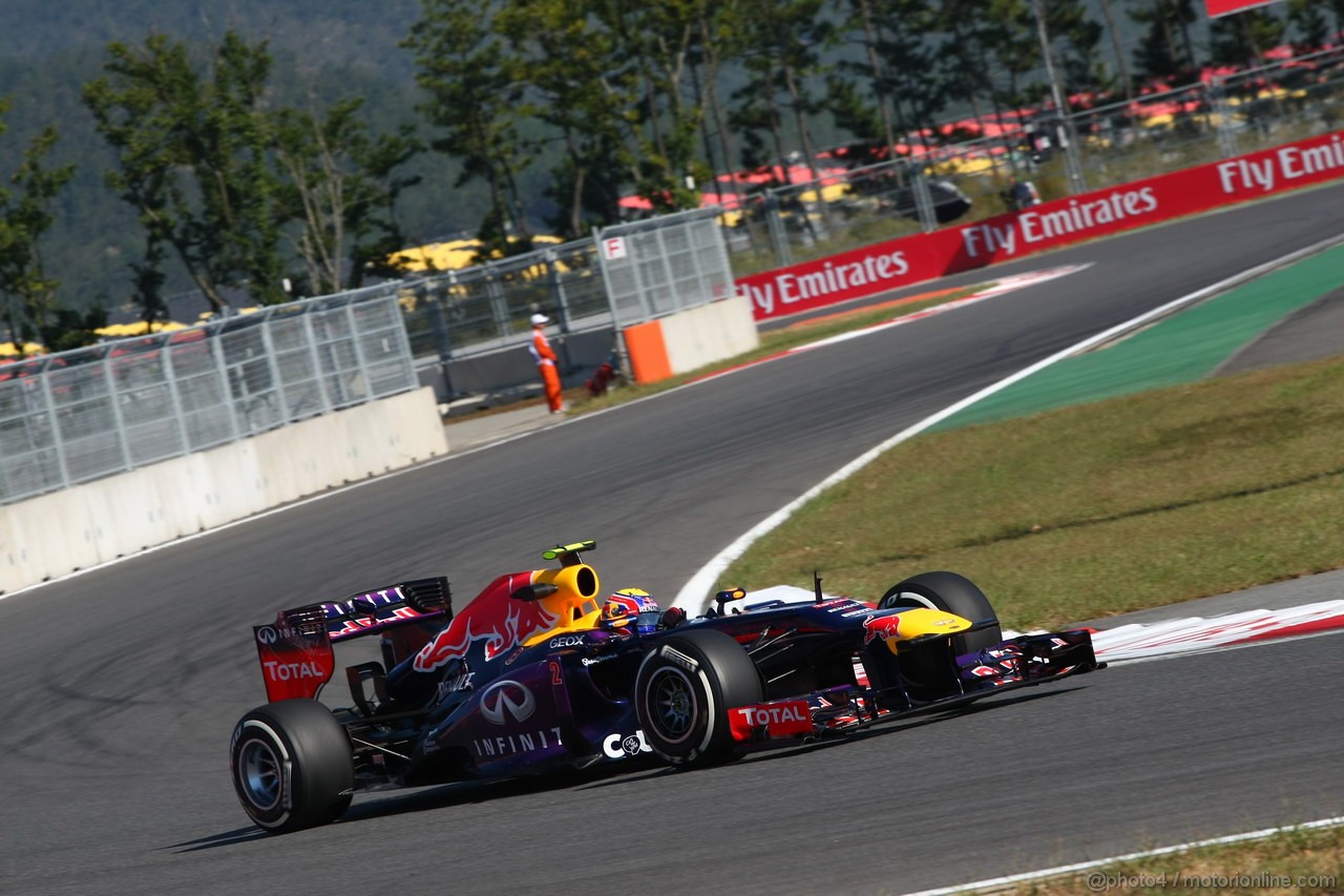 GP COREA, 04.10.2013- Prove Libere 1: Mark Webber (AUS) Red Bull Racing RB9 