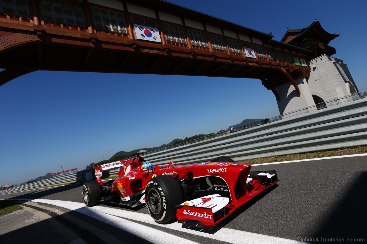 GP COREA, 04.10.2013- Prove Libere 1: Fernando Alonso (ESP) Ferrari F138 