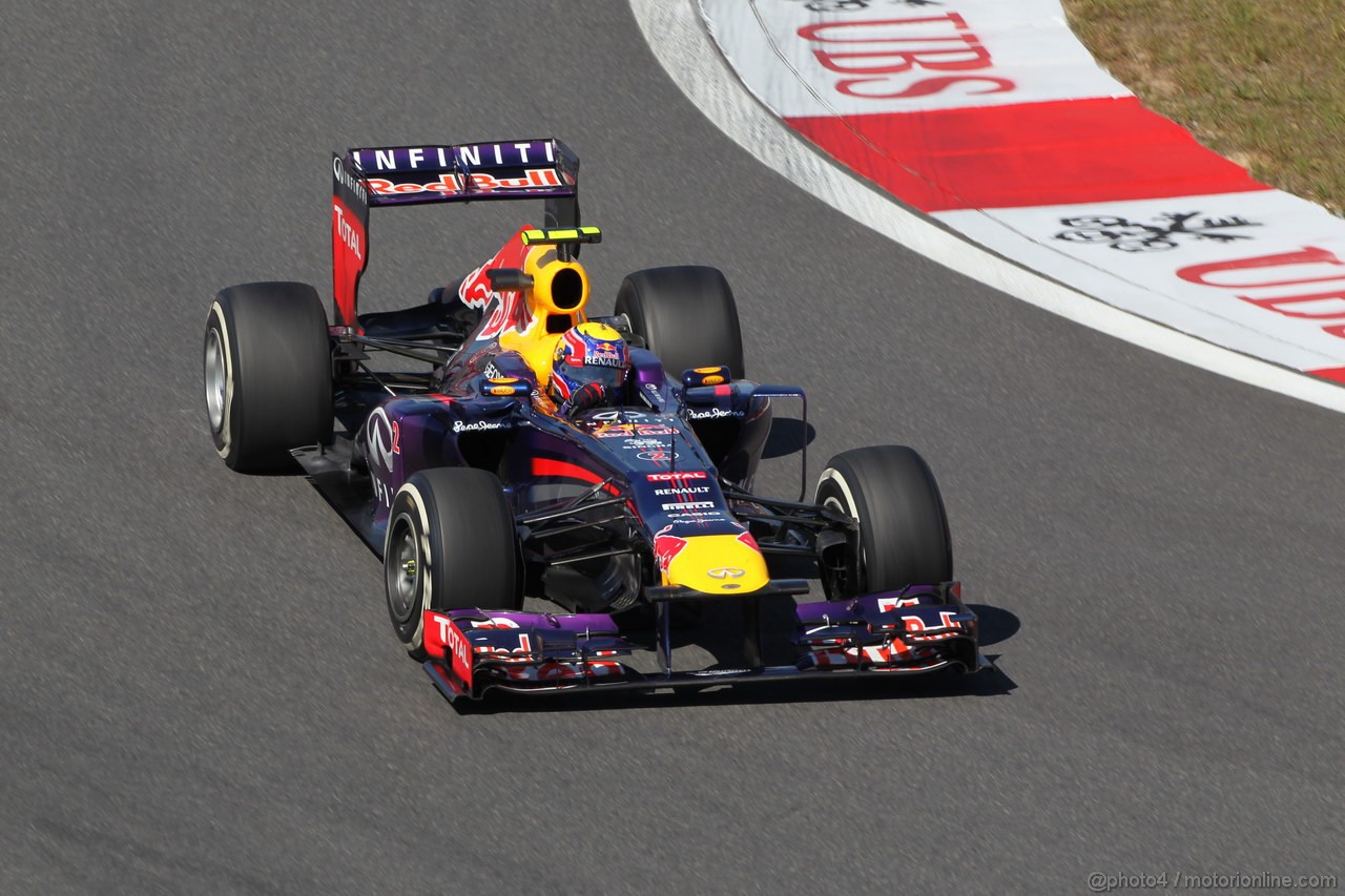 GP COREA, 04.10.2013- Prove Libere 1: Mark Webber (AUS) Red Bull Racing RB9 