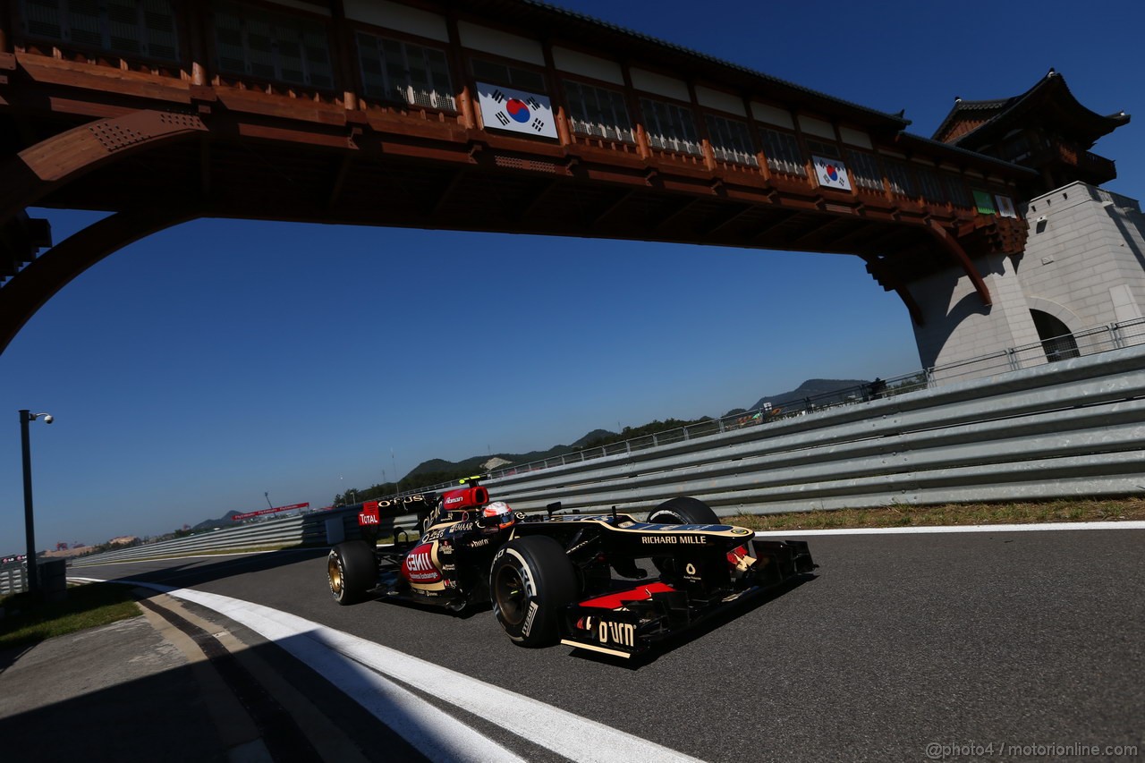GP COREA, 04.10.2013- Prove Libere 1: Romain Grosjean (FRA) Lotus F1 Team E21 