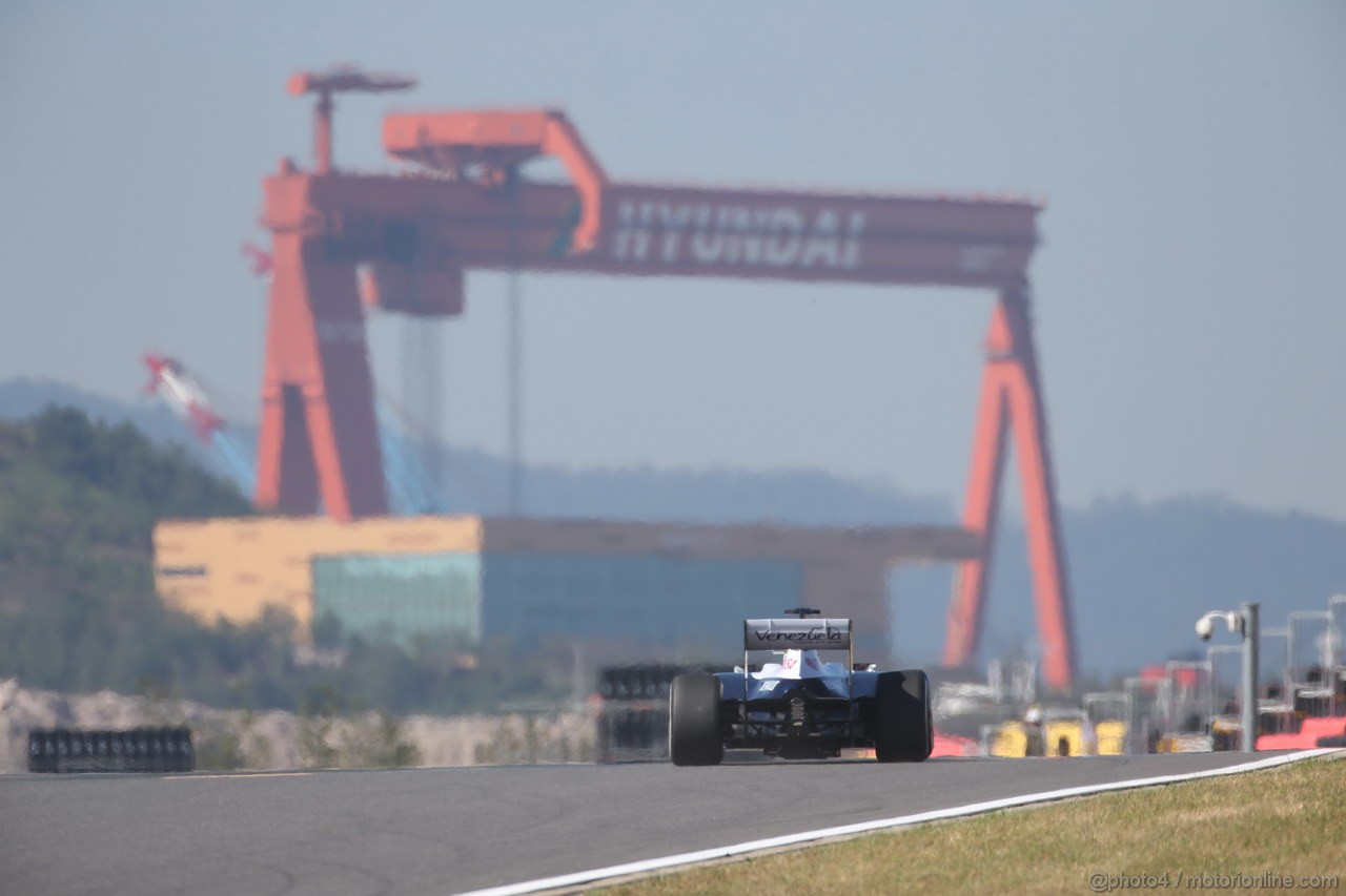 GP COREA, 04.10.2013- Prove Libere 1: Pastor Maldonado (VEN) Williams F1 Team FW35 