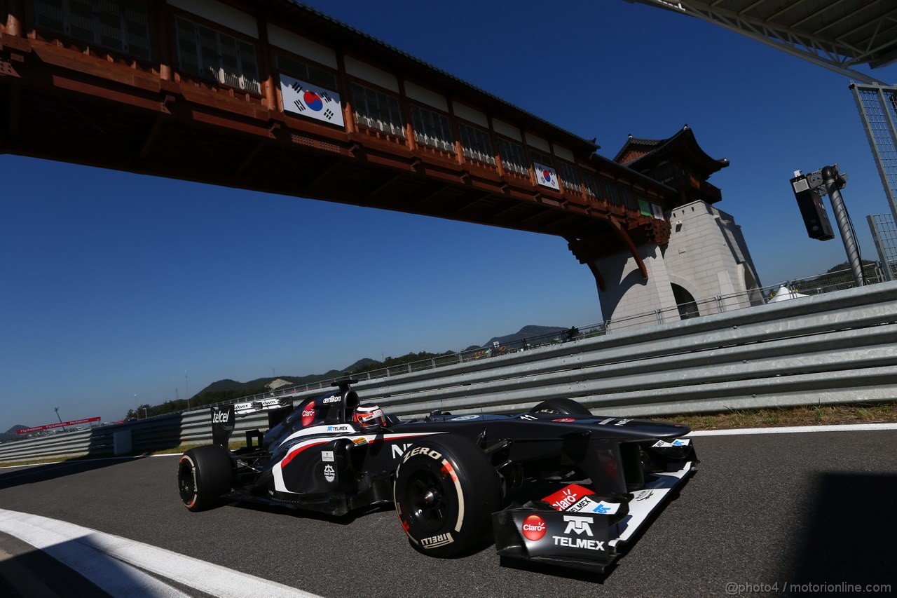 GP COREA, 04.10.2013- Prove Libere 1: Nico Hulkenberg (GER) Sauber F1 Team C32 