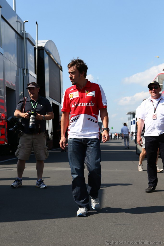 GP GERMANIA, 07.07.2013- Fernando Alonso (ESP) Ferrari F138 