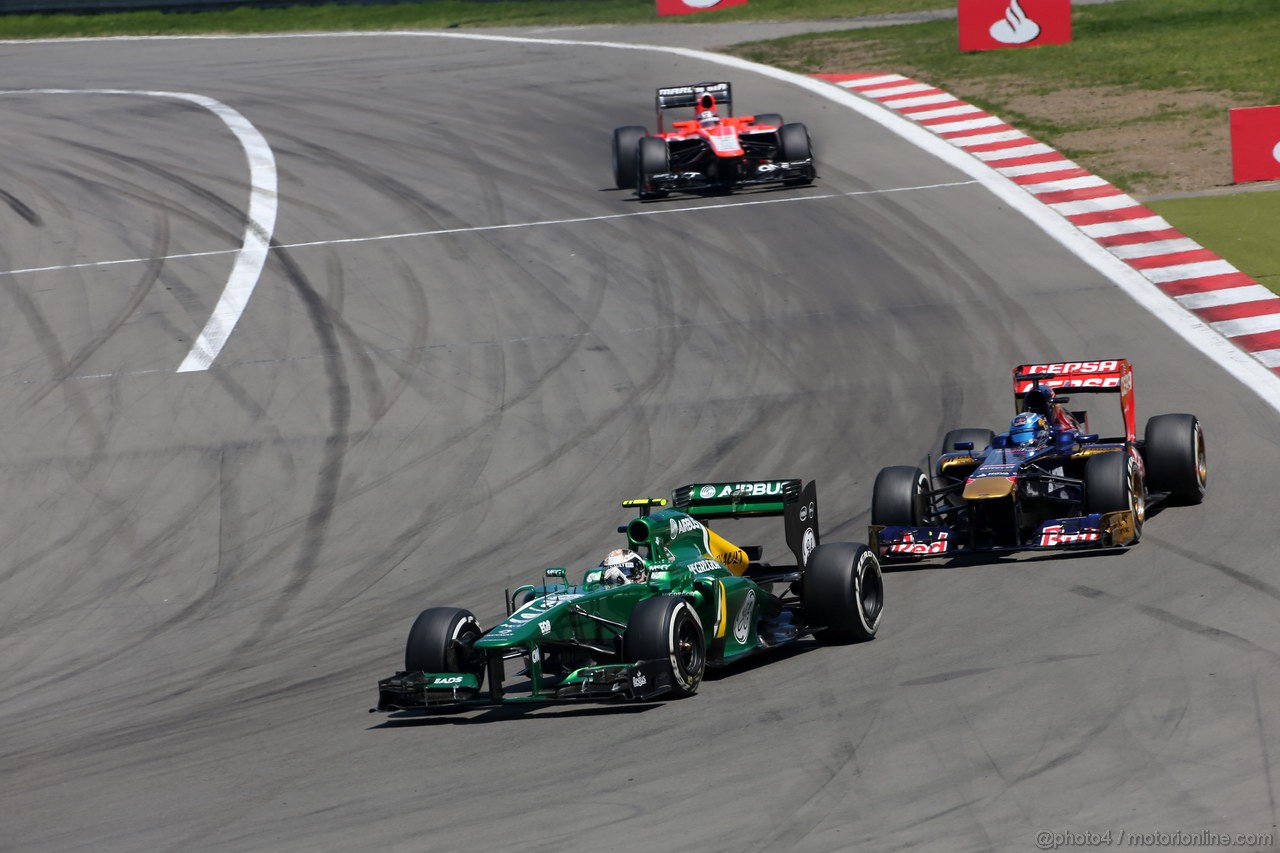 GP GERMANIA, 07.07.2013-  Gara, Giedo Van der Garde (NED), Caterham F1 Team CT03 e Jean-Eric Vergne (FRA) Scuderia Toro Rosso STR8 