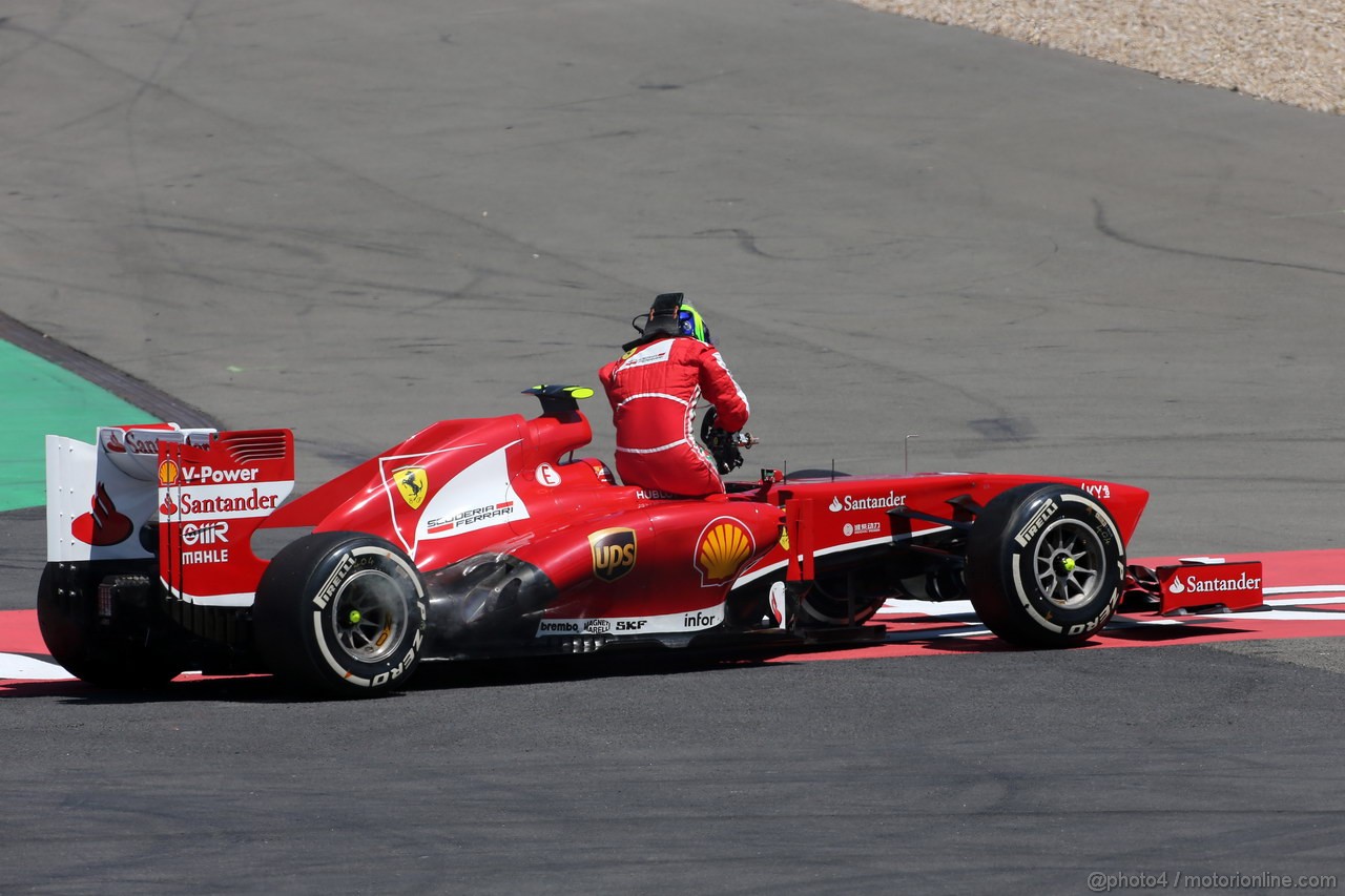 GP GERMANIA, 07.07.2013-  Gara, Felipe Massa (BRA) Ferrari F138 retires from the race