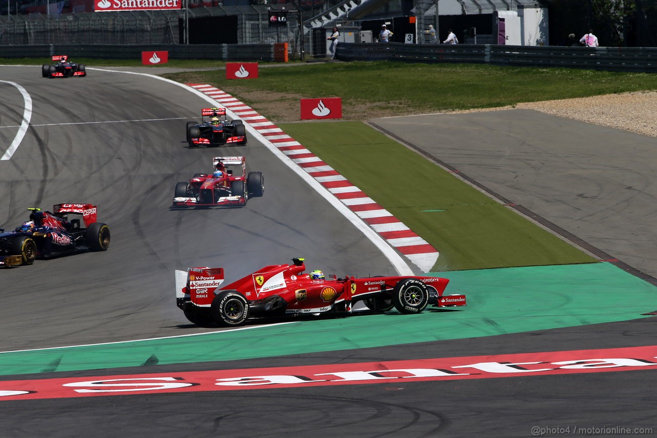 GP GERMANIA, 07.07.2013-  Gara, Felipe Massa (BRA) Ferrari F138 retires from the race