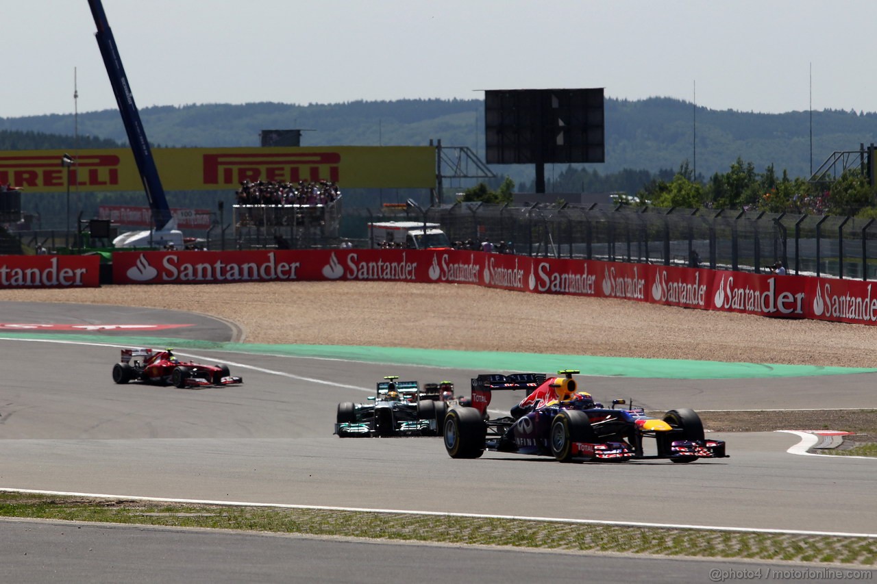 GP GERMANIA, 07.07.2013-  Gara, Mark Webber (AUS) Red Bull Racing RB9 