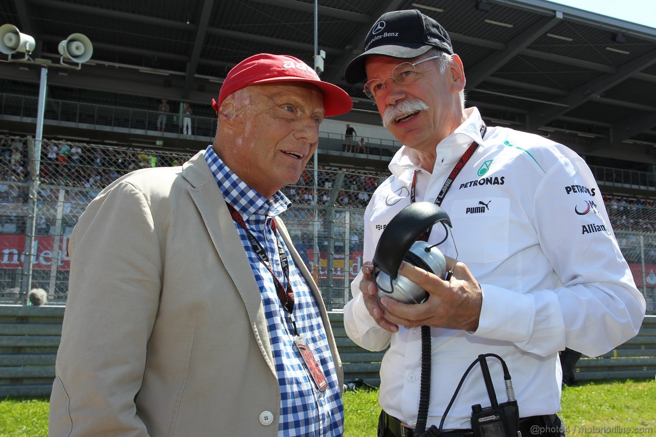 GP GERMANIA, 07.07.2013-  Gara, Nikki Lauda (AU), Mercedes e Dr. Dieter Zetsche, Chairman of Daimler 