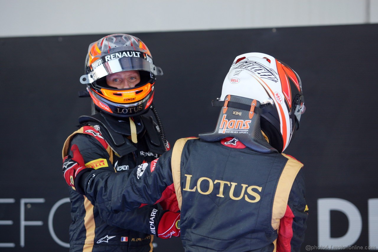 GP GERMANIA, 07.07.2013-  Gara, terzo Romain Grosjean (FRA) Lotus F1 Team E21 e secondo Kimi Raikkonen (FIN) Lotus F1 Team E21 