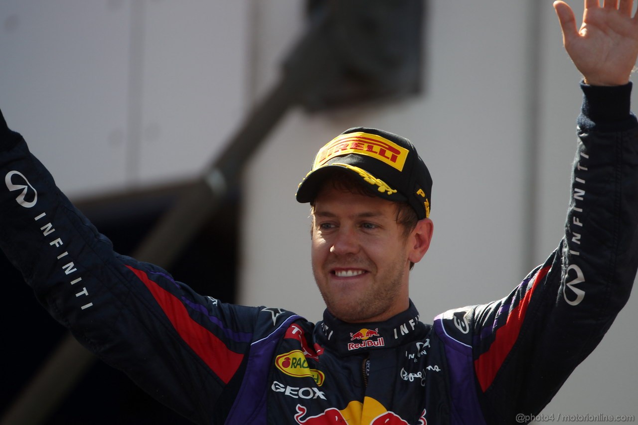 GP GERMANIA, 07.07.2013-  Gara, Sebastian Vettel (GER) Red Bull Racing RB9 vincitore 