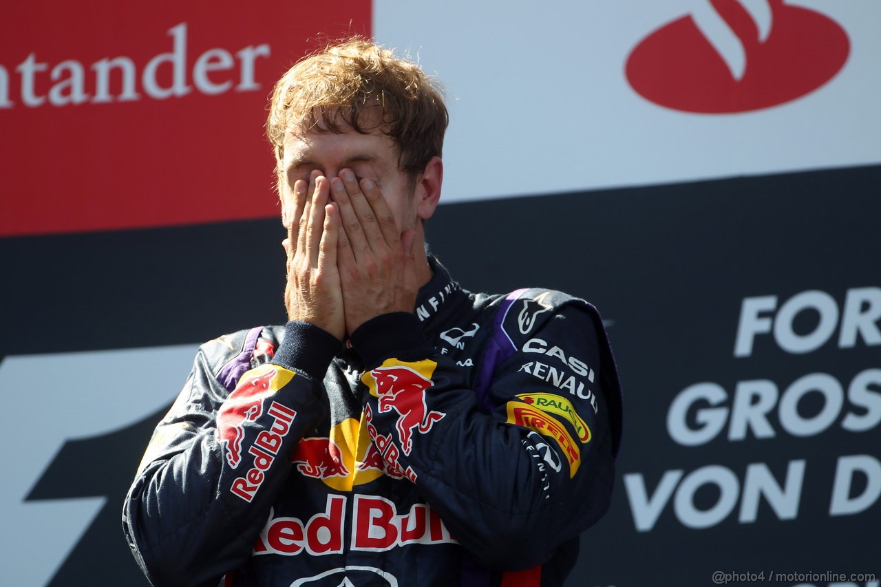 GP GERMANIA, 07.07.2013-  Gara, Sebastian Vettel (GER) Red Bull Racing RB9 vincitore 