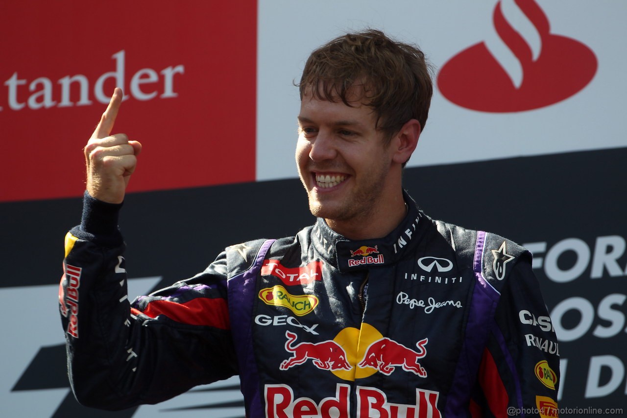 GP GERMANIA, 07.07.2013-  Gara, Sebastian Vettel (GER) Red Bull Racing RB9 vincitore 