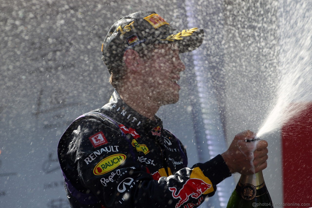 GP GERMANIA, 07.07.2013-  Gara, Sebastian Vettel (GER) Red Bull Racing RB9 vincitore 