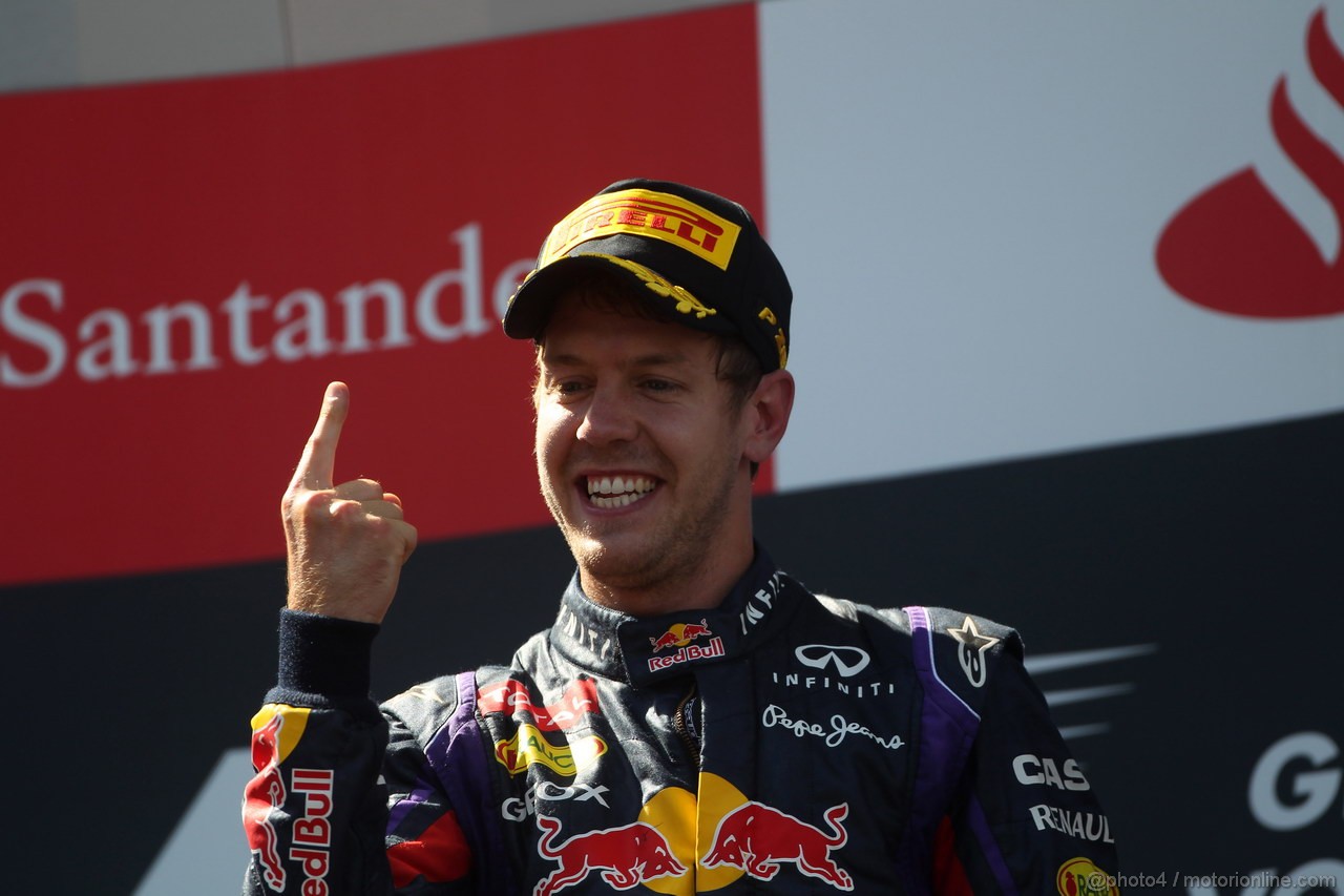 GP GERMANIA, 07.07.2013-  Gara, Sebastian Vettel (GER) Red Bull Racing RB9 vincitore 