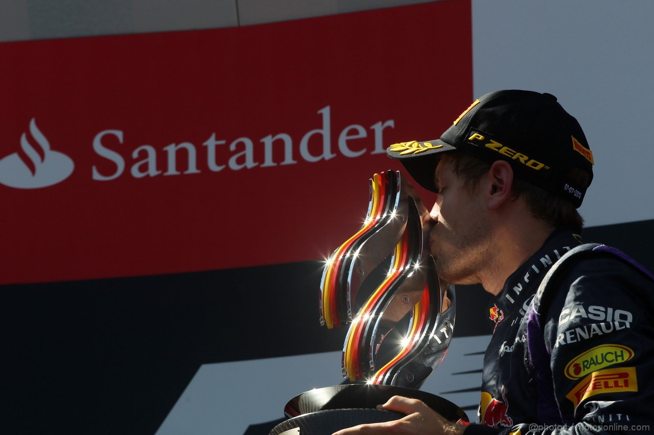 GP GERMANIA, 07.07.2013-  Gara, Sebastian Vettel (GER) Red Bull Racing RB9 vincitore 