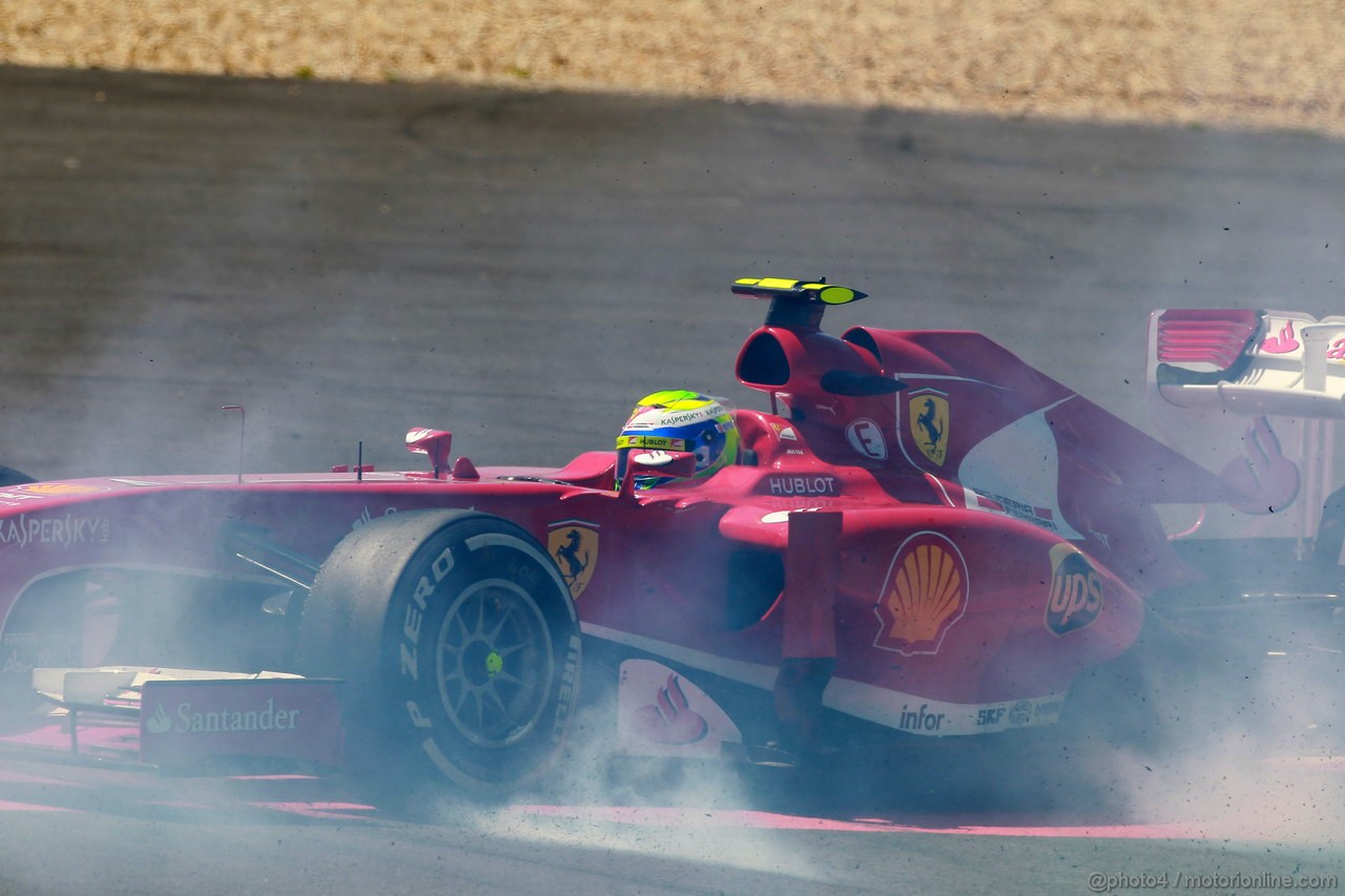 GP GERMANIA, 07.07.2013-  Gara, Felipe Massa (BRA) Ferrari F138 retires from the race 