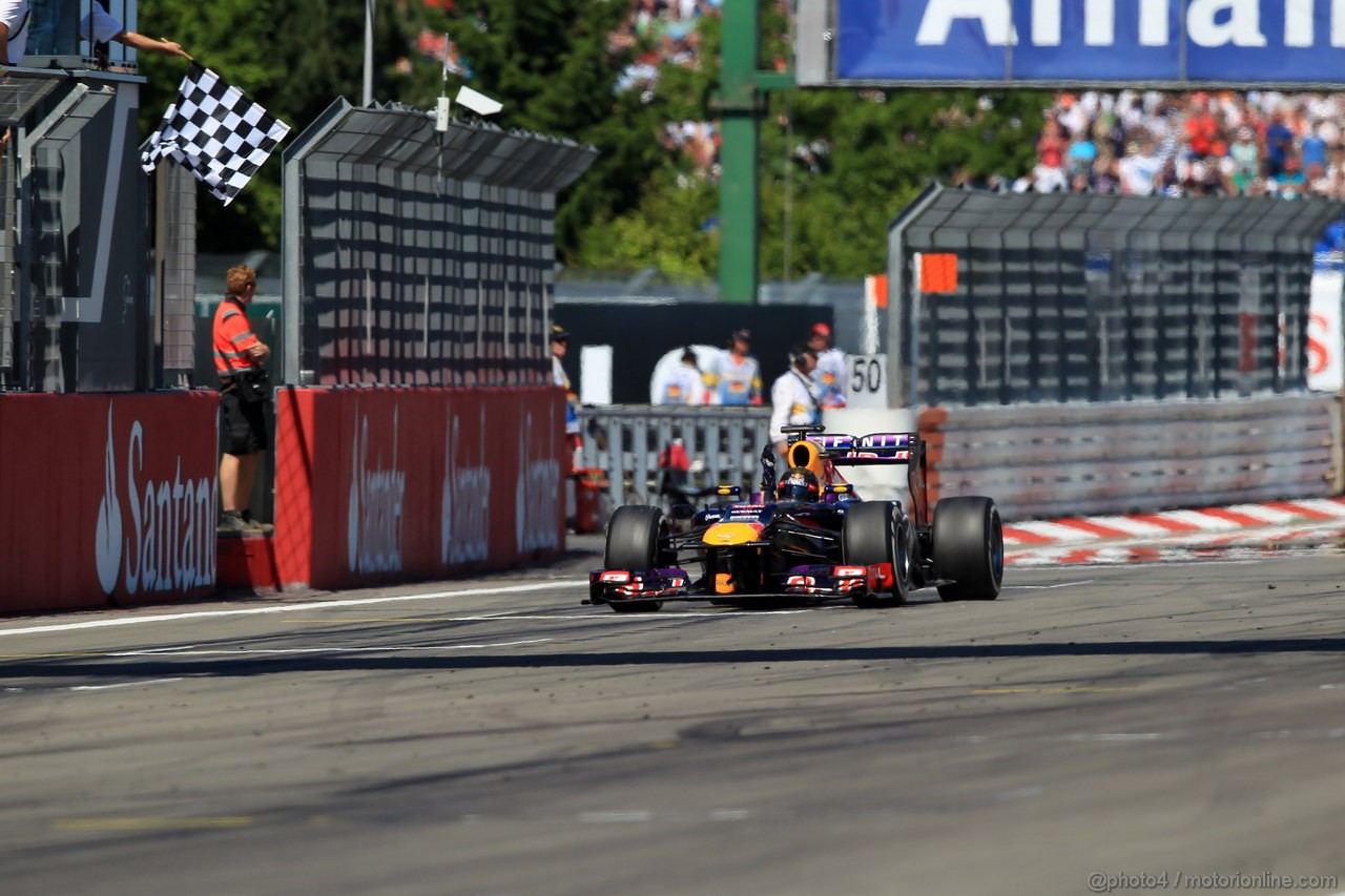 GP GERMANIA, 07.07.2013-  Gara, Sebastian Vettel (GER) Red Bull Racing RB9 vincitore