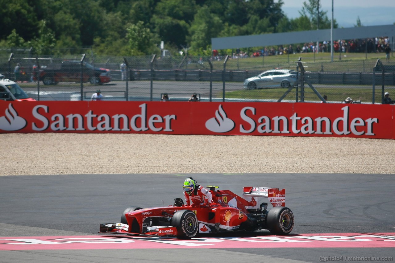 GP GERMANIA, 07.07.2013-  Gara, Felipe Massa (BRA) Ferrari F138 retires from the race