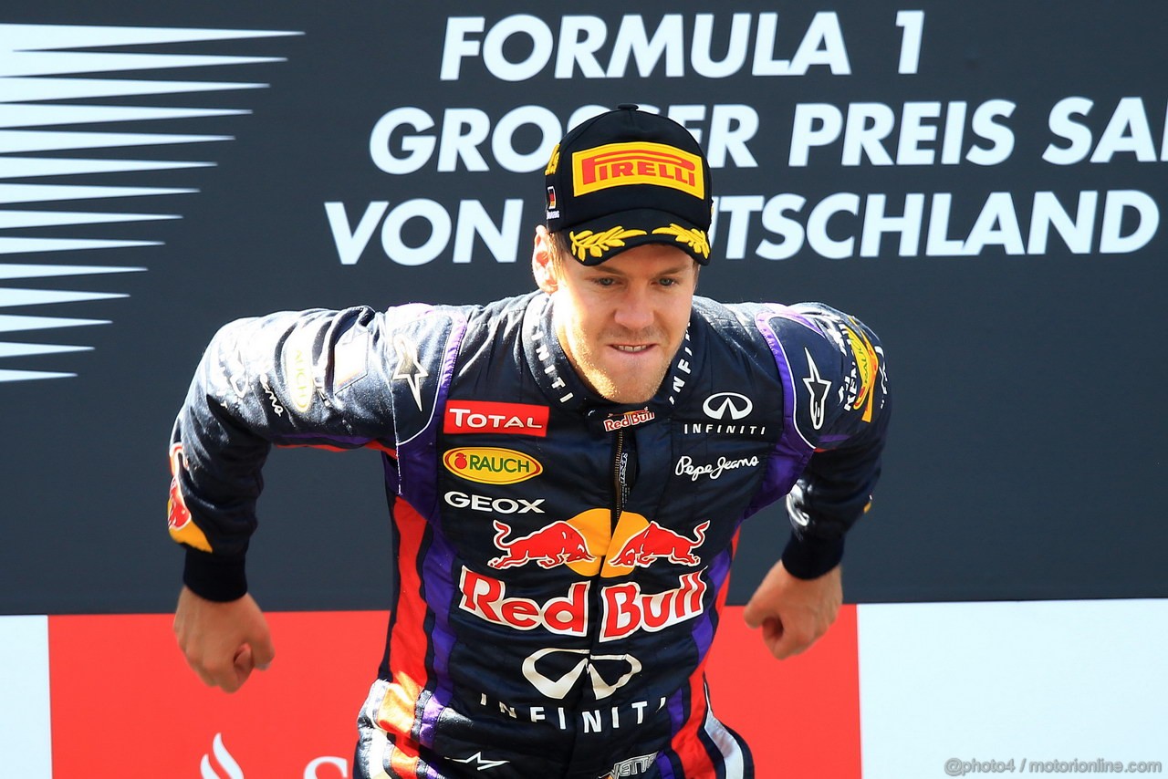 GP GERMANIA, 07.07.2013-  Gara, Sebastian Vettel (GER) Red Bull Racing RB9 vincitore 