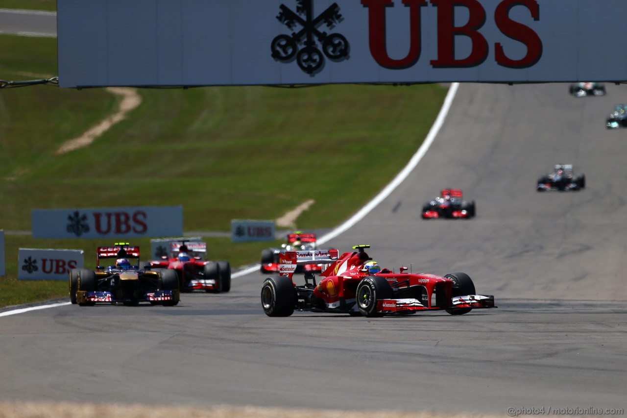 GP GERMANIA, 07.07.2013-  Gara, Felipe Massa (BRA) Ferrari F138 