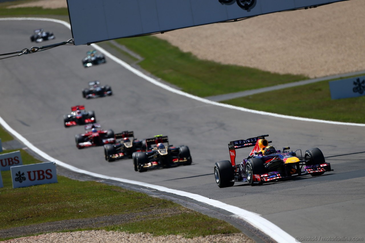 GP GERMANIA, 07.07.2013-  Gara, Sebastian Vettel (GER) Red Bull Racing RB9 