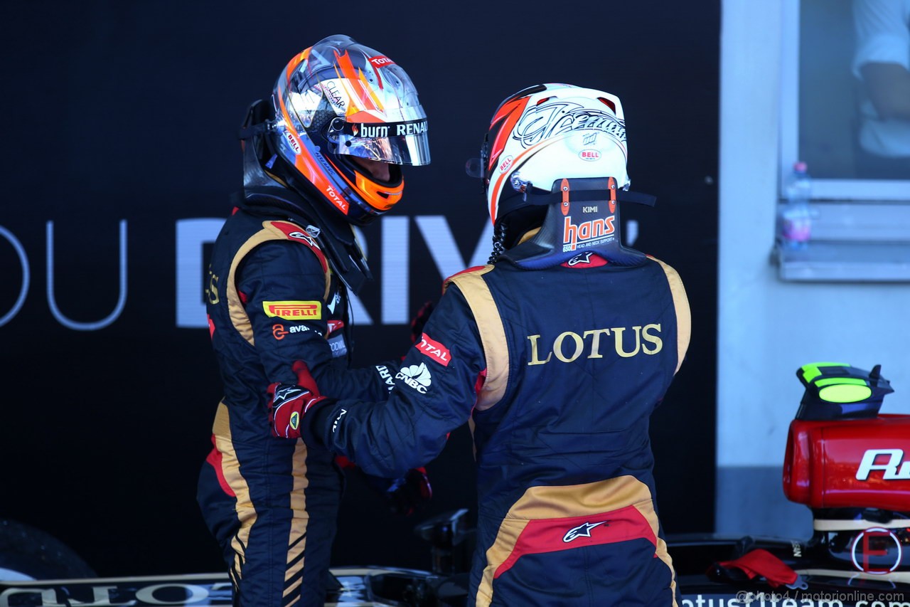 GP GERMANIA, 07.07.2013-  Gara, Romain Grosjean (FRA) Lotus F1 Team E21 e Kimi Raikkonen (FIN) Lotus F1 Team E21 