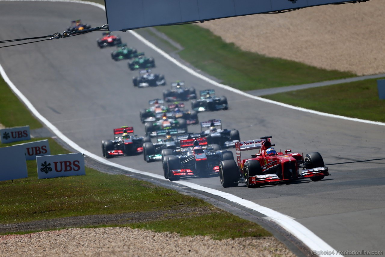 GP GERMANIA, 07.07.2013-  Gara, Fernando Alonso (ESP) Ferrari F138 