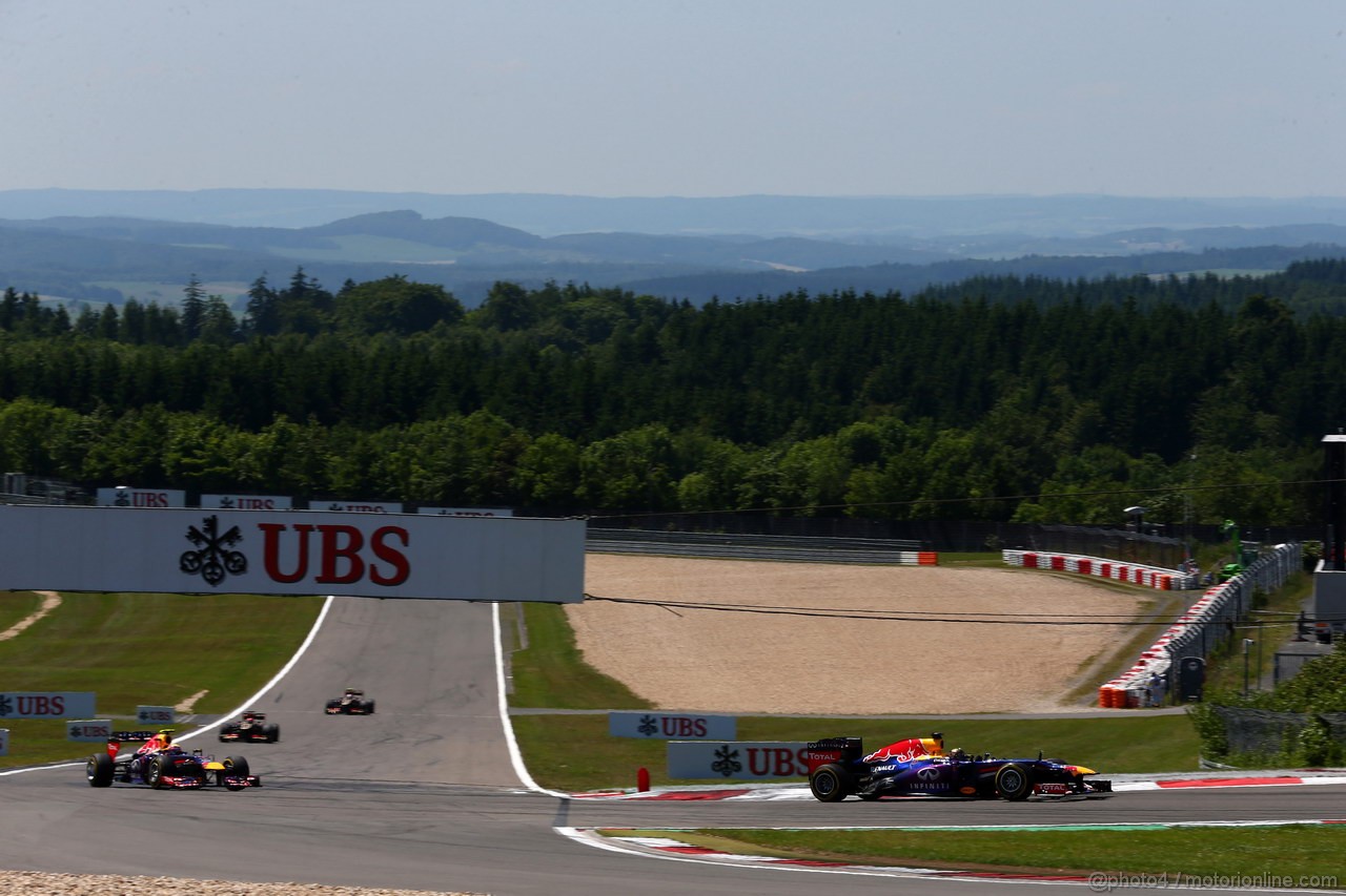 GP GERMANIA, 07.07.2013-  Gara, Sebastian Vettel (GER) Red Bull Racing RB9 