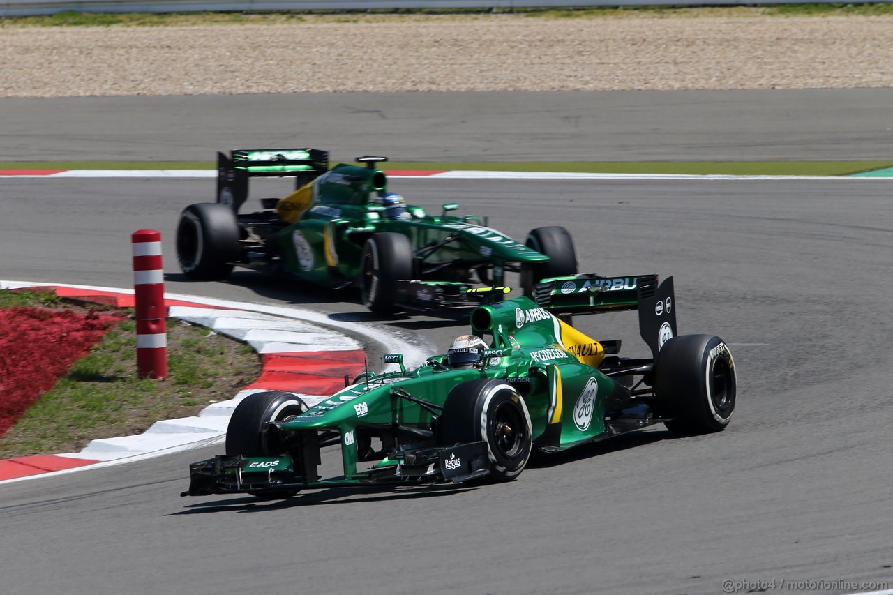 GP GERMANIA, 07.07.2013-  Gara, Giedo Van der Garde (NED), Caterham F1 Team CT03 e Charles Pic (FRA) Caterham F1 Team CT03 