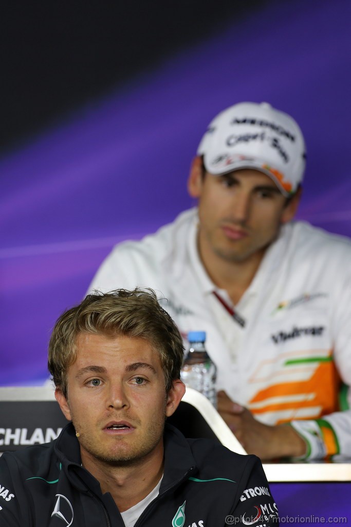 GP GERMANIA, 04.07.2013- Conferenza Stampa, Nico Rosberg (GER) Mercedes AMG F1 W04 e Adrian Sutil (GER), Sahara Force India F1 Team VJM06 