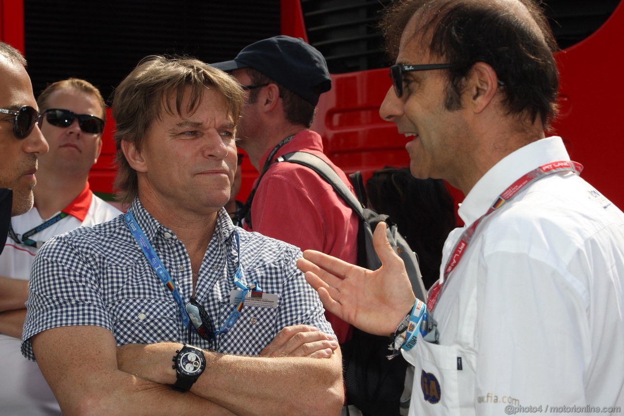 GP GERMANIA, 06.07.2013- Prove Libere 3, (L-D) Stefan Johansson (SWE), Ex F1 driver e Emanuele Pirro (ITA), FIA Steward